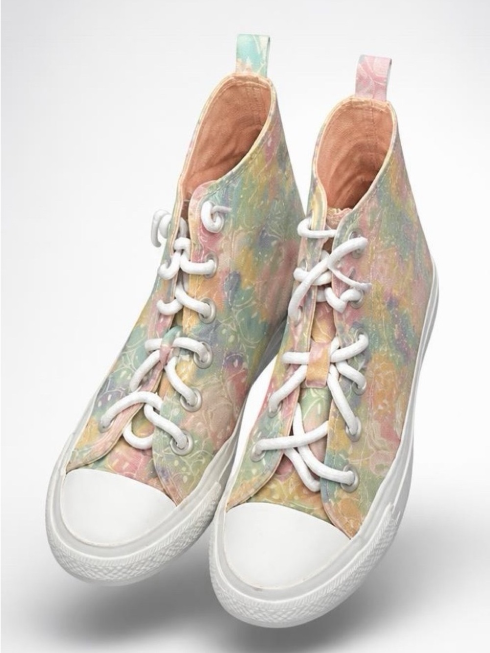 wonder nation Pastel Tie-Dye High-Top Sneakers - Pink, Blue, Yellow, Green Size